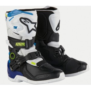 Botte Alpinestars Tech 3S White Black Enamel Blue